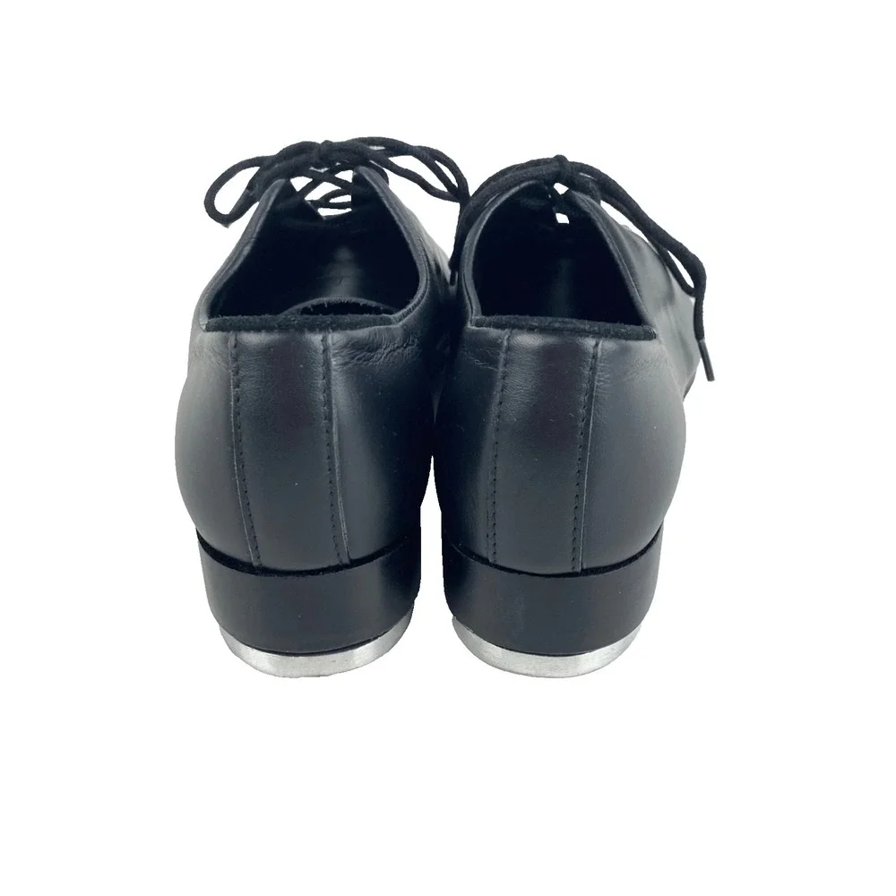 New! Leo Leather Tap Dance Shoes Women's 7 M Leather Black Lace Up Adult LS3005L - Picture 5 of 9